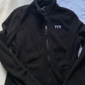TYR black polyester zip up jacket